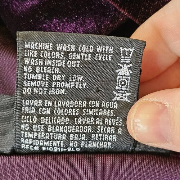 Vintage 90s Womens Medium Purple Velvet Cardigan Sweater Set Stretchy W‎ Tank - Picture 10 of 11